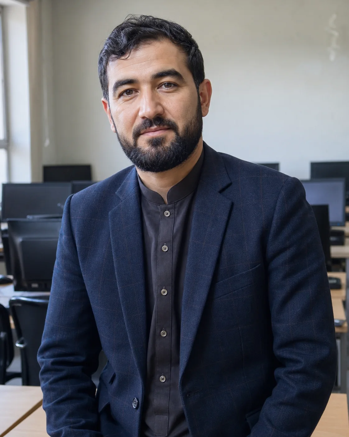 Ahmad Wahidi in a university computer laboratory