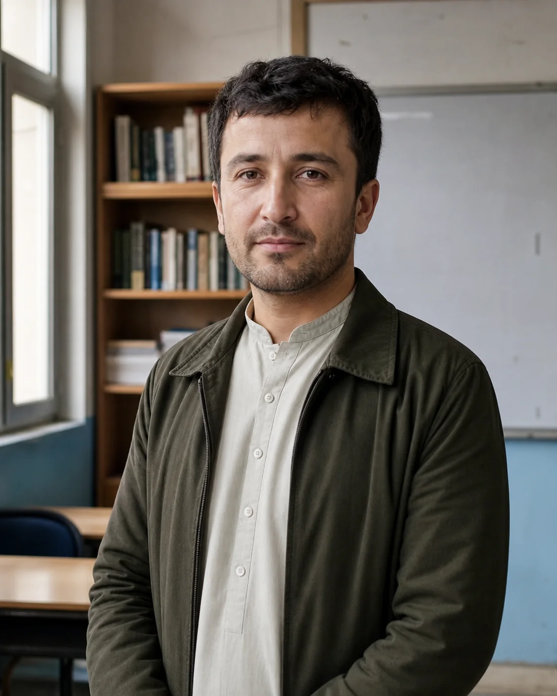 Noor Ahmad Rahmani in a language classroom